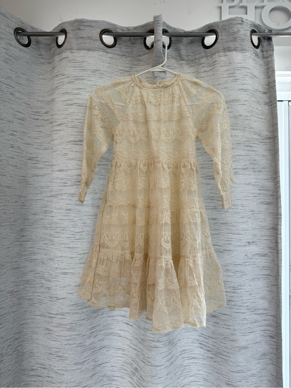 Zara Cream Lace Tiered Dress for Girls